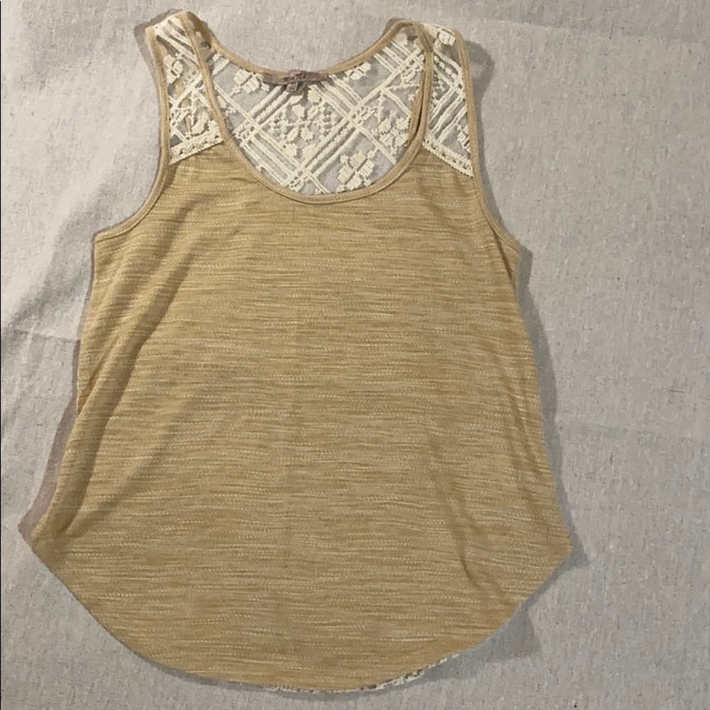 Miss Me Embroidered Lace Back Tank Top